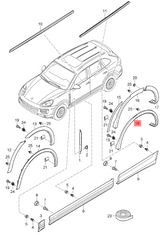 Front Left Wheel Arch (EYEBROW) 95855982780 Compatible With Porsche Cayenne 958 2011